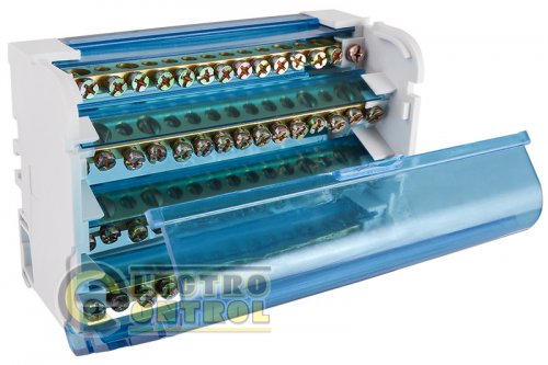 Нулевая шина Аско-Укрем A0150120022 в корпусе VC-415 4х15 (4 бруска по 15 отверстий)