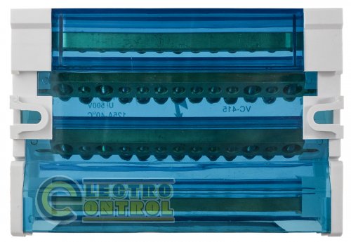 Нулевая шина Аско-Укрем A0150120022 в корпусе VC-415 4х15 (4 бруска по 15 отверстий)