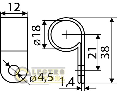 Скоба кабельная Аско-Укрем A0150140008 CHS 3/4R 100шт.