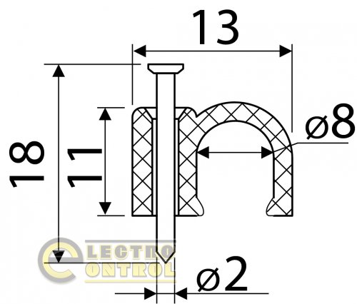 Скоба белая Аско-Укрем A0150030005 CHR-8 мм круглая 100 шт.