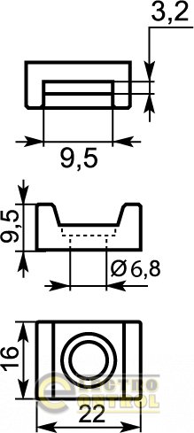 Площадка для хомутов Аско-Укрем A0150090105 CTH-2B чёрная 100 шт.