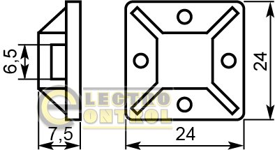 Площадка Аско-Укрем A0150090108 25х25 чёрная ТМ-25 100 шт.