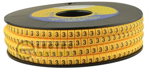 Маркировка для кабеля Аско-Укрем A0150080025 EC-1 1,5-4,0 мм² символ "3"