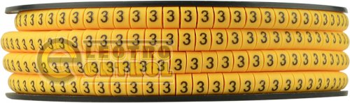 Маркировка для кабеля Аско-Укрем A0150080025 EC-1 1,5-4,0 мм² символ "3"