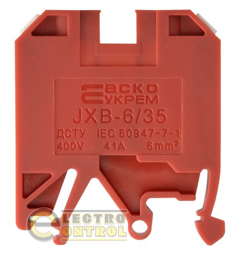 Клеммник Аско-Укрем A0130010035 JXB 6/35 красный