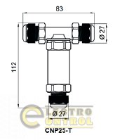 З'єднувач кабельний Аско-Укрем A0150050045 Т-подібний IP68 CNP 25-T