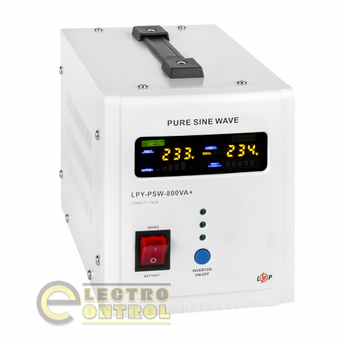ДБЖ з правильною синусоїдою 12V LPY-PSW-800VA+(560Вт)5A/15A