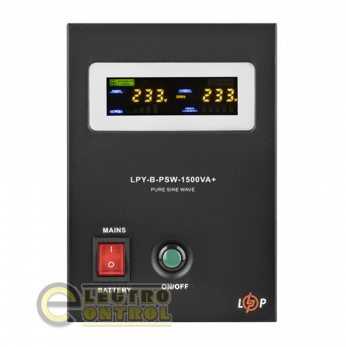 ДБЖ з правильною синусоїдою 24V LPY-B-PSW-1500VA+(1050Вт) 10A/15A