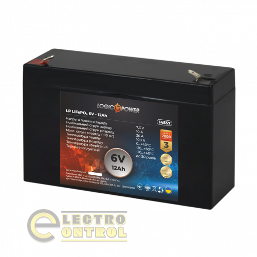 Акумулятор LP LiFePO4 6V - 12 Ah