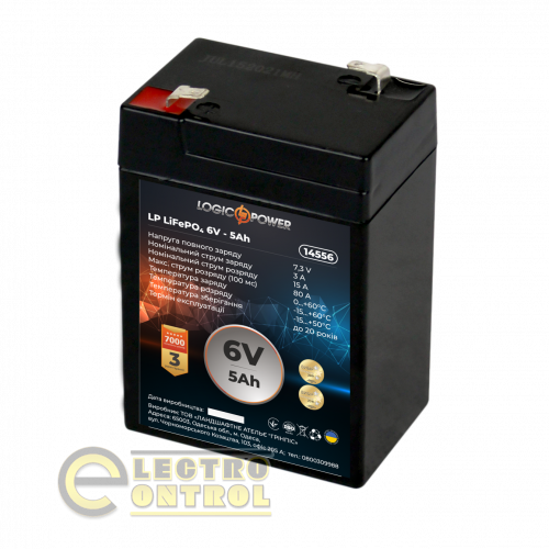 Акумулятор LP LiFePO4 6V - 5 Ah