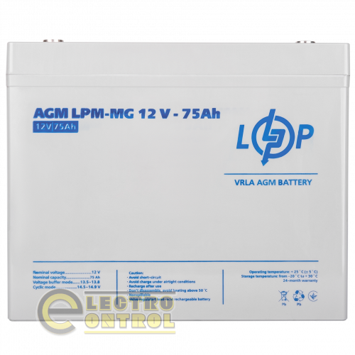 Аккумулятор мультигелевый LPM-MG 12V - 75 Ah