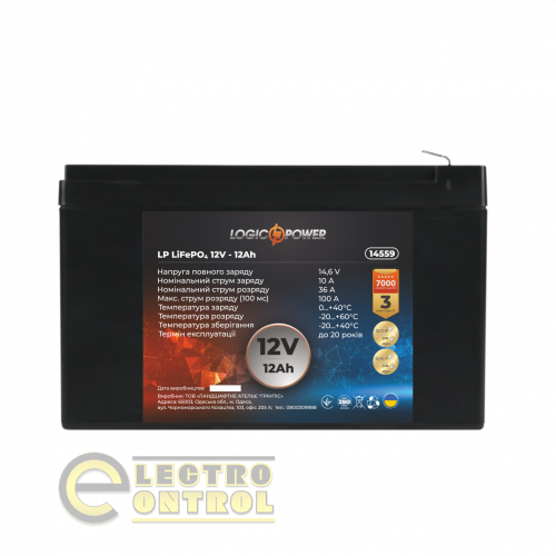 Акумулятор LP LiFePO4 12V (12,8V) - 12 Ah (154Wh)