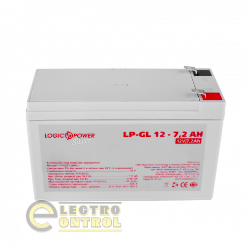 Акумулятор гелевий LP-GL 12V - 7.2 Ah Silver