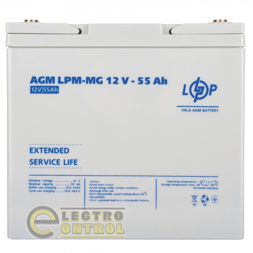 Акумулятор мультигелевий LPM-MG 12V - 55 Ah