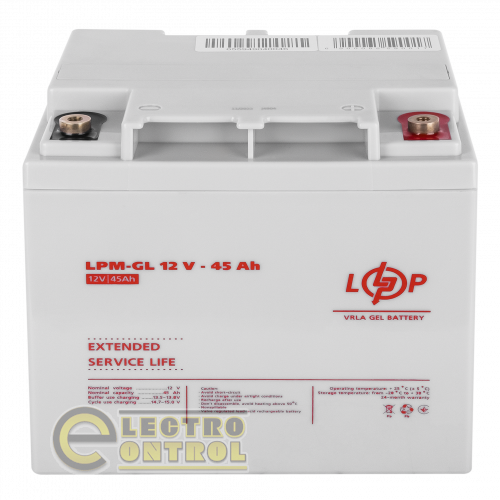 Акумулятор гелевий LPM-GL 12V - 45 Ah
