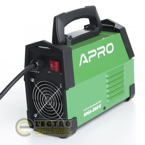 Зварювальний апарат інверторний APRO MMA-260 K ел.4мм кейс