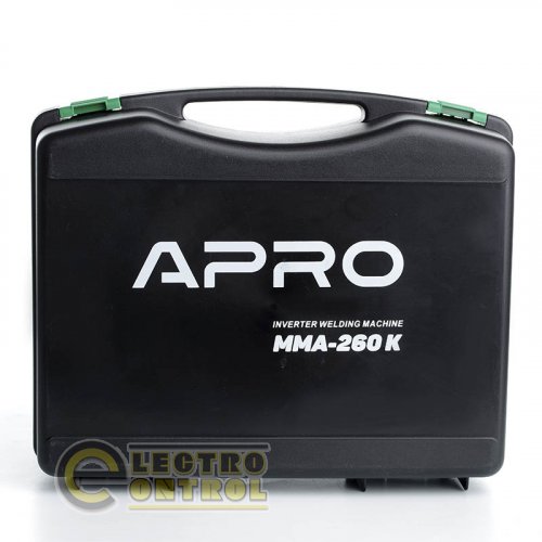 Зварювальний апарат інверторний APRO MMA-260 K ел.4мм кейс
