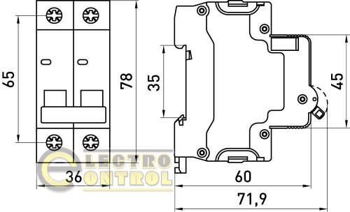 Автоматический выключатель двухполюсный 2Р 13А C E.Next e.mcb.stand.60.2.C13