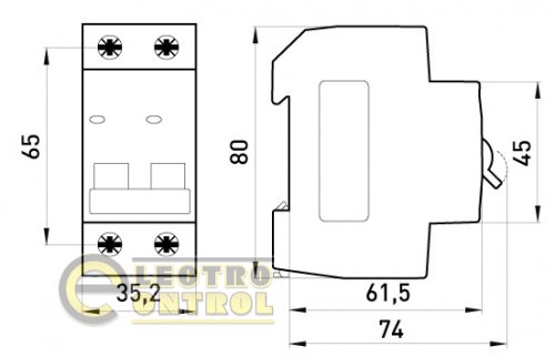 Автоматический выключатель двухполюсный 2Р 13А C E.Next e.mcb.stand.45.2.C13