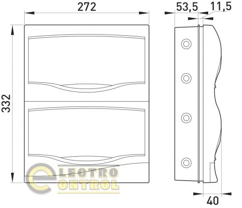 Щит модульный E.next на 24 мод e.plbox.stand.w.24mU встраиваемый Multusan