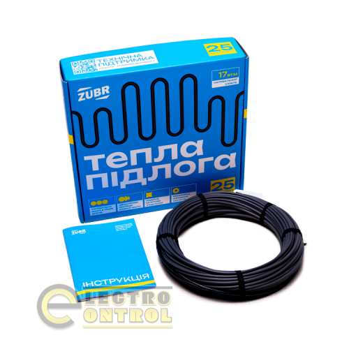 Кабель нагревательный двухжильный ZUBR DC17 1500W 89м