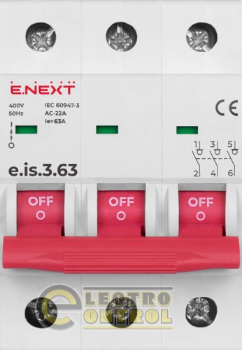 Выключатель нагрузки Enext e.is.3.63 3р 63А