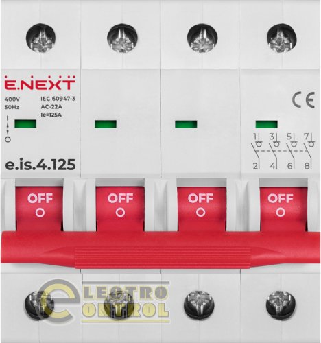 Выключатель нагрузки Enext e.is.4.125 4р 125А