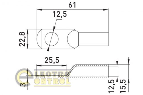 Медный луженый кабельный наконечник Enext e.end.stand.jg.70 D12.4