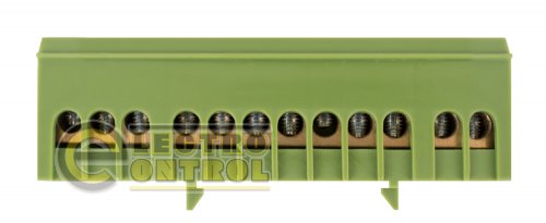 Шина нулевая Enext e.bsi.pro.1.12 на DIN-рейку в изолированном корпусе зеленая