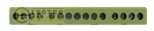 Шина нулевая Enext e.bsi.pro.1.15 на DIN-рейку в изолированном корпусе зеленая