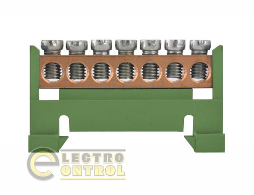 Шина нульова Enext e.bs.stand.1.7.green 7 отворів зелена
