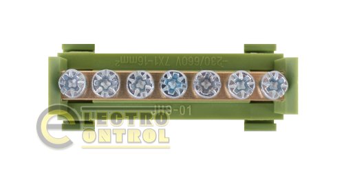 Шина нульова Enext e.bs.stand.1.7.green 7 отворів зелена