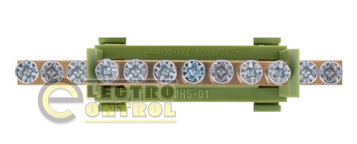 Шина нульова Enext e.bs.stand.1.12.green 12 отворів зелена