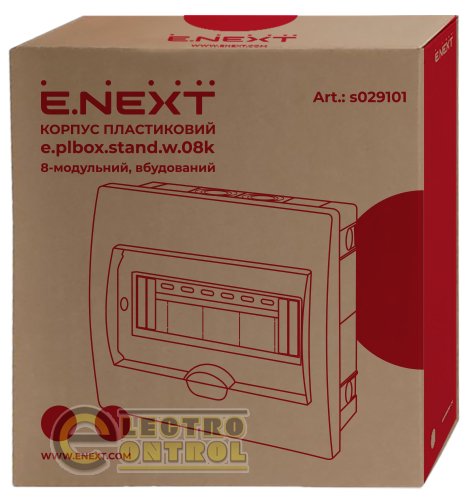 Щит Enext пластиковий 8-модульний e.plbox.stand.w.08k вбудований