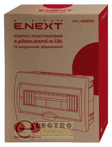 Щит Enext пластиковий 12-модульний e.plbox.stand.w.12k вбудований