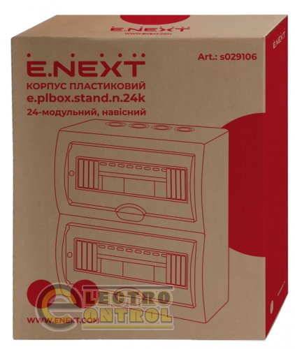 Щит Enext пластиковий 24-модульний e.plbox.stand.n.24k навісний