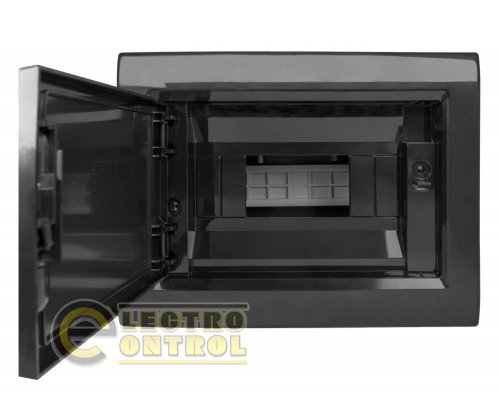 Щит Enext пластиковый на  8 модулей e.plbox.pro.n.08b.black навесной черный с непрозрачной дверцей IP40