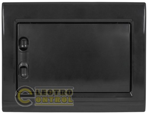 Щит Enext пластиковый на  8 модулей e.plbox.pro.w.08b.black встраиваемый черный с непрозрачной дверцей IP40