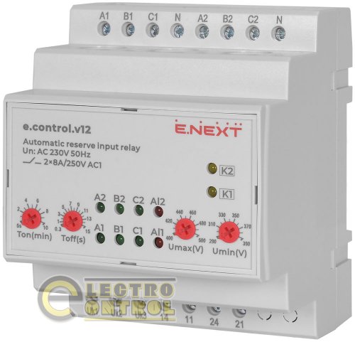 Реле автоматичного вводу резерву Enext e.control.v12