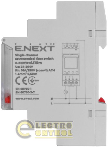 Реле времени астрономическое одноканальное Enext e.control.t10m