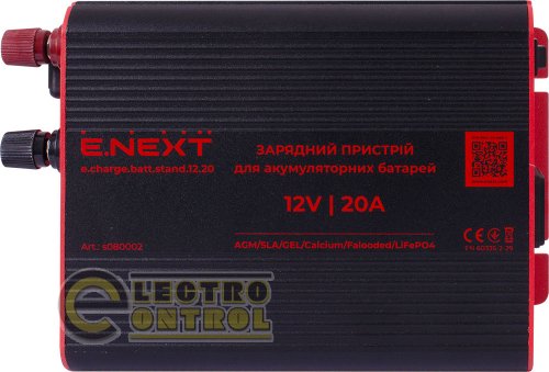 Зарядное устройство для аккумуляторных батерей ENEXT e.charge.batt.stand.12.20 12В 20А