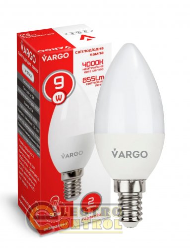 LED лампа VARGO C37 9W E14 855lm 4000K