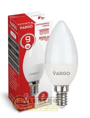 LED лампа VARGO C37 9W E14 855lm 4000K