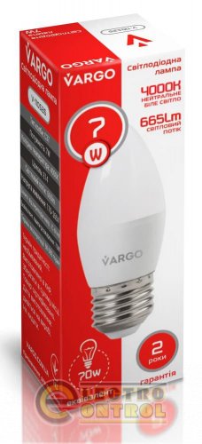 LED лампа VARGO C37 7W E27 665lm 4000K