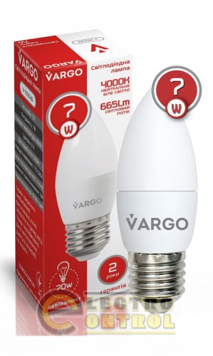 LED лампа VARGO C37 7W E27 665lm 4000K