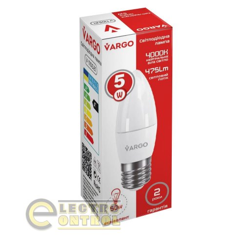 LED лампа VARGO C37 5W E27 665lm 4000K