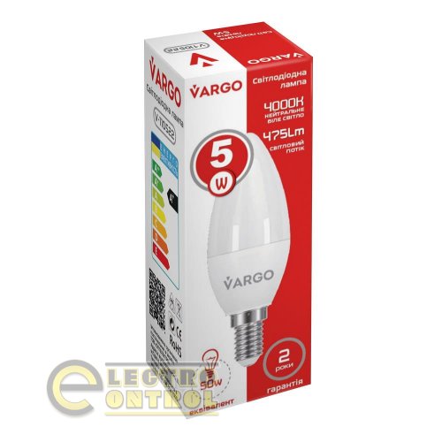 LED лампа VARGO C37 5W E14 665lm 4000K