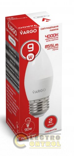LED лампа VARGO C37 9W E27 855lm 4000K