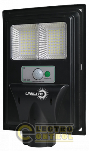 Світлодіодний вуличний сонячний світильник UNILITE 30W 6500K