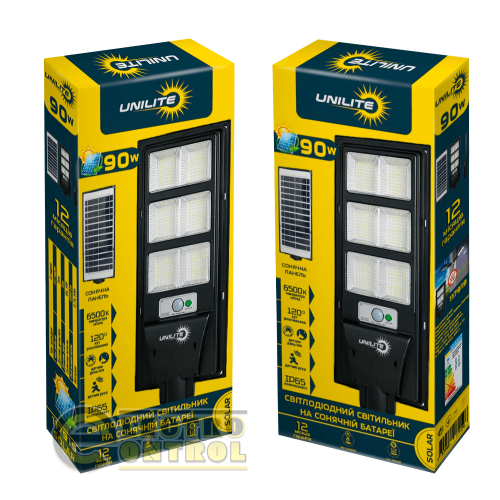 Світлодіодний світильник на сонячній батареї UNILITE 90W 6500K